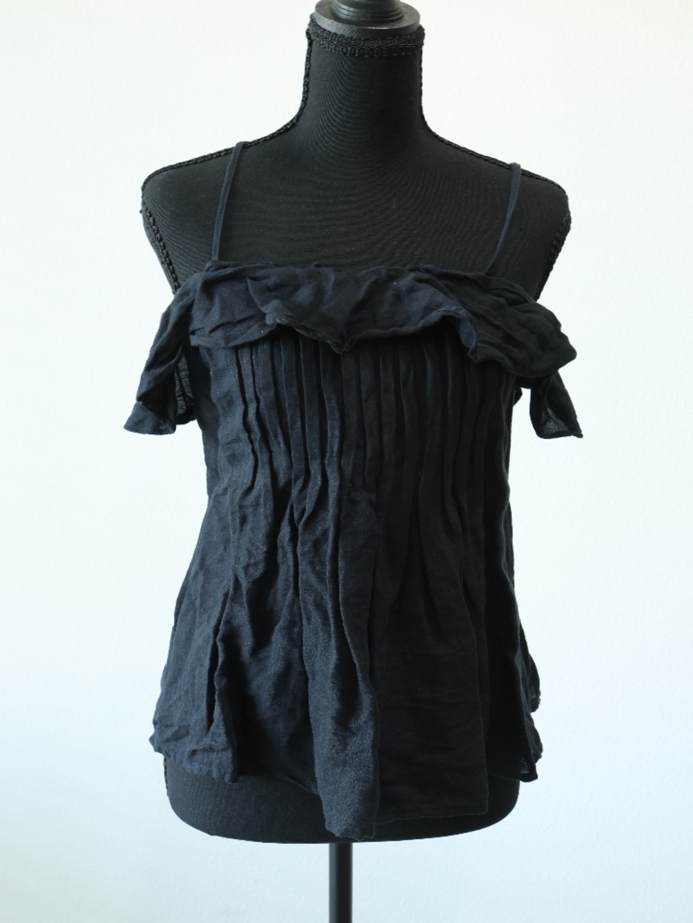 Black linen sleeveless top